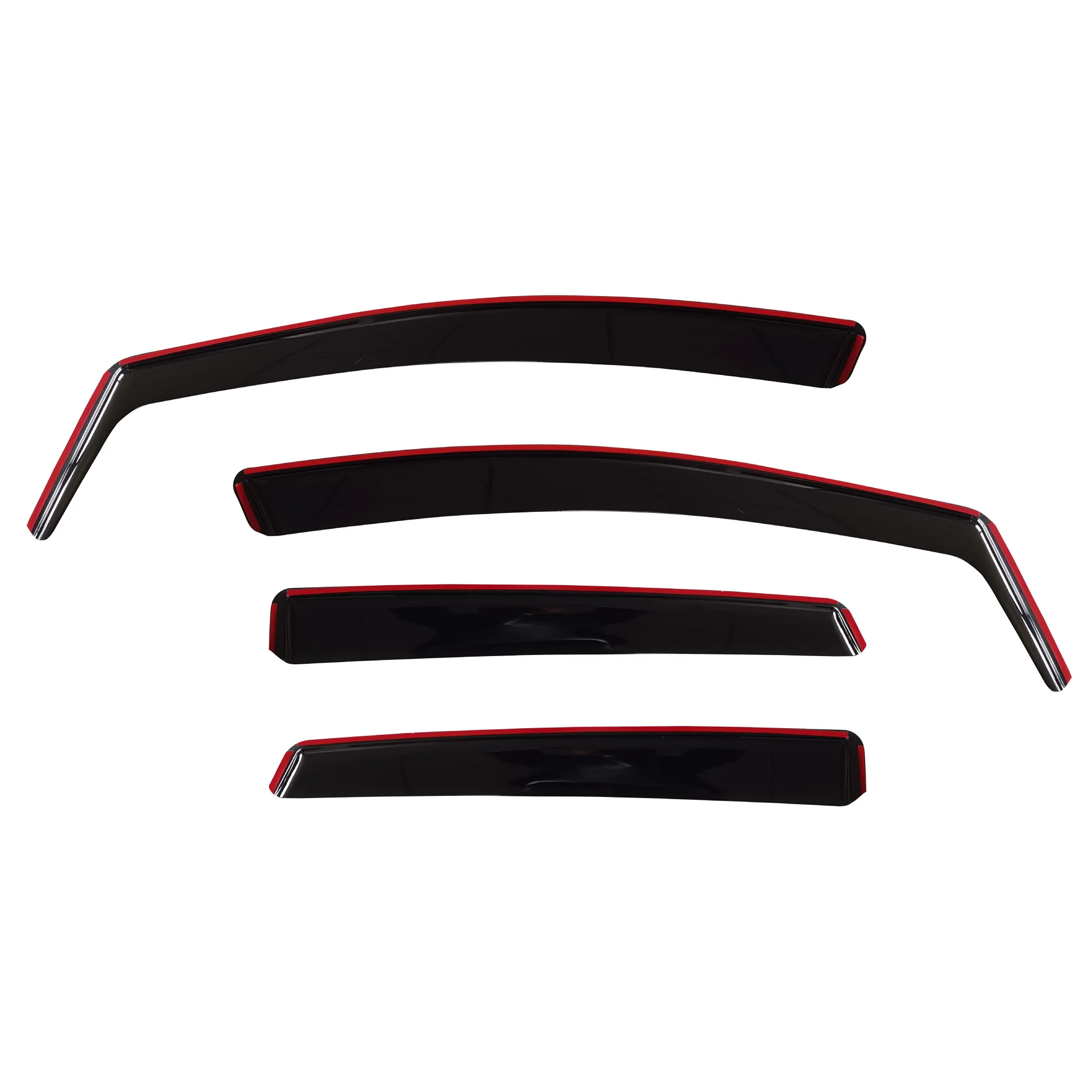 Hot Sale Car Exterior Accessories Bright Strip Style Vent Sun Shade Rain Guard Weather Shields For Ford Fiesta Side Window Visor