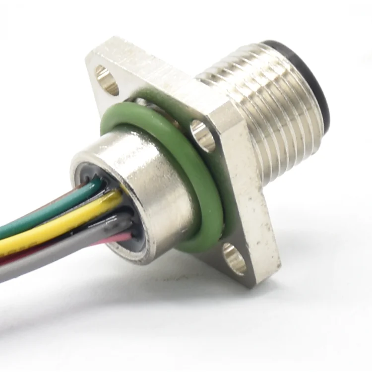 High quality circular industrial socket square wire M12 waterproof  8 pin male connector