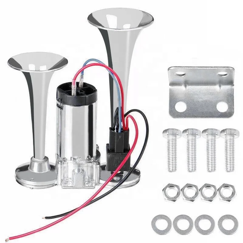 21.5x15.5x7.1 cm Universal 12V 24V 600dB Dual Tone Car Air Horn Kit Super Loud Trumpet Compressor For Motorcycle Car Boat Truck