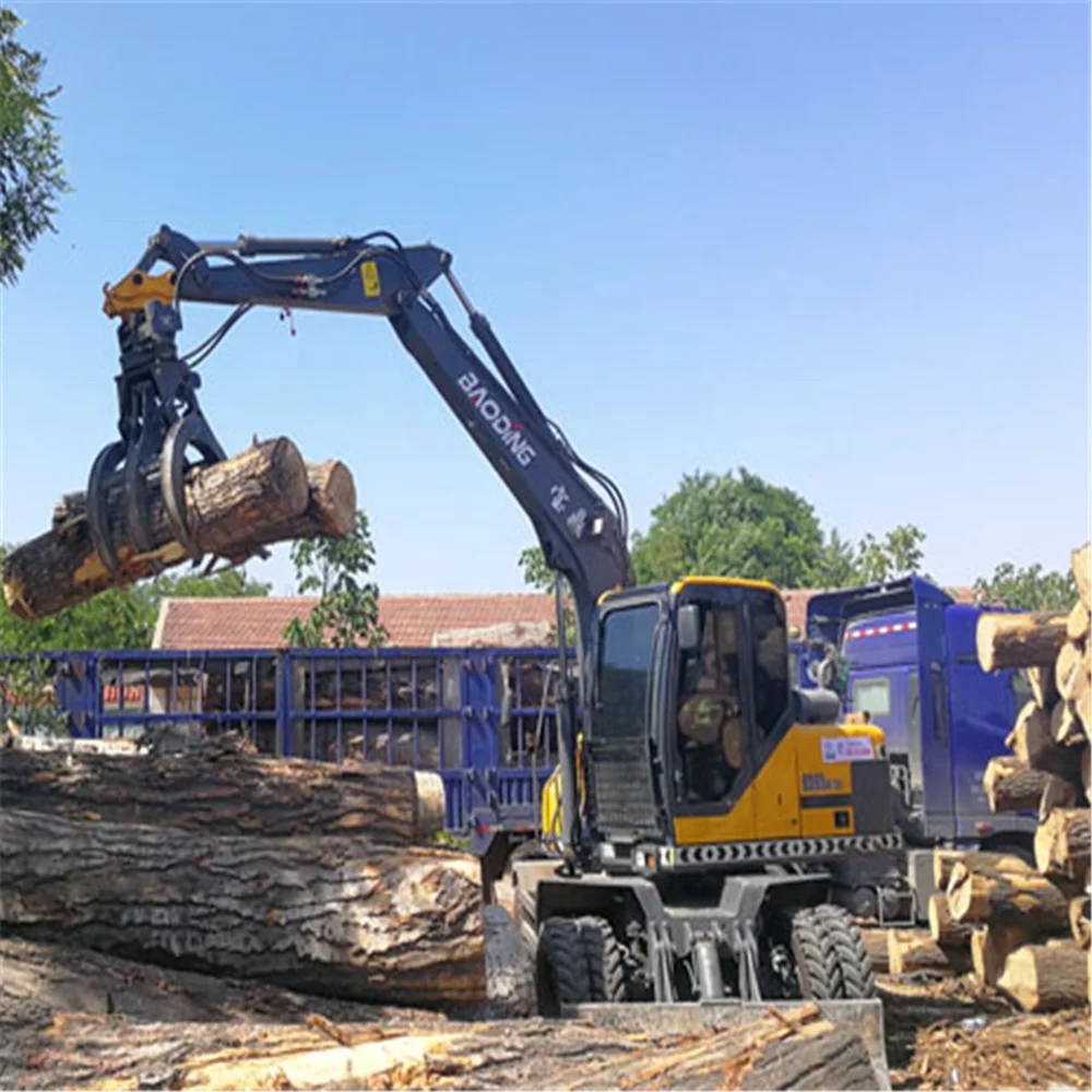 360 rotating timber loader wheel moving forest machine BD95W