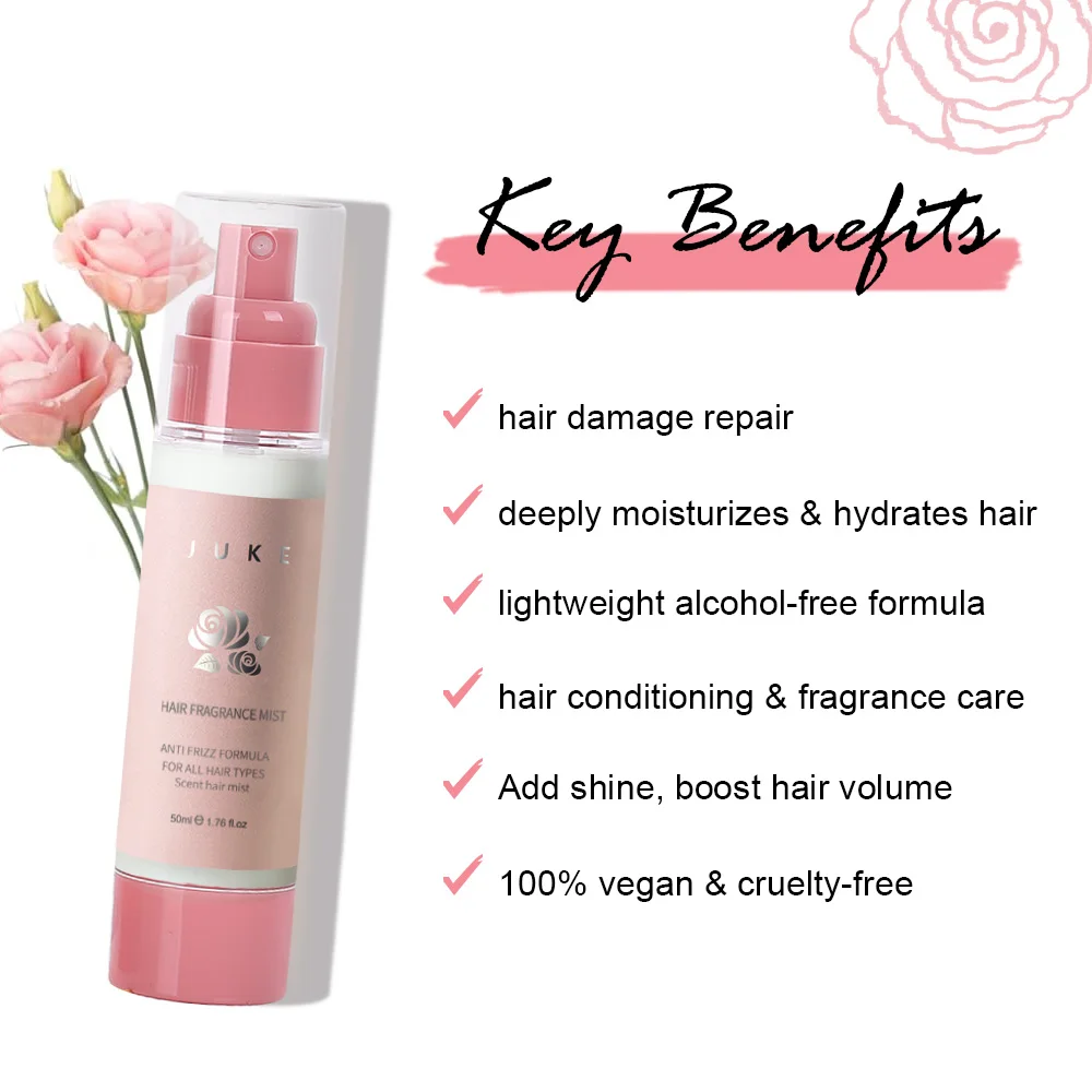 High Quality Organic Hair Mist Perfume Moisturizing and Nourishing UV Protection Alcohol-Free for Dry Hair