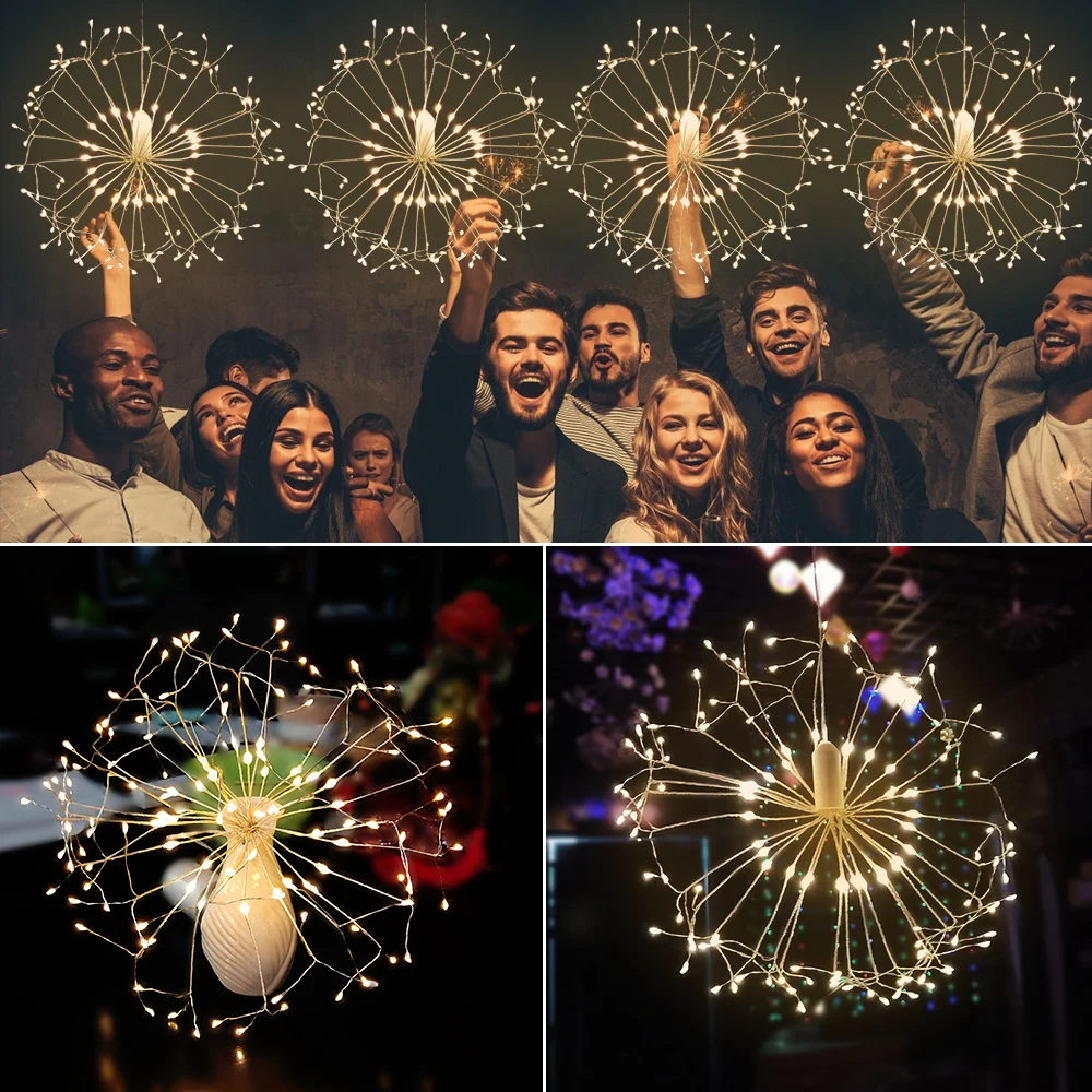 
Hanging starburst fairly light firework light Christmas Lights Room Garden Decoration led dandelion chandelier 