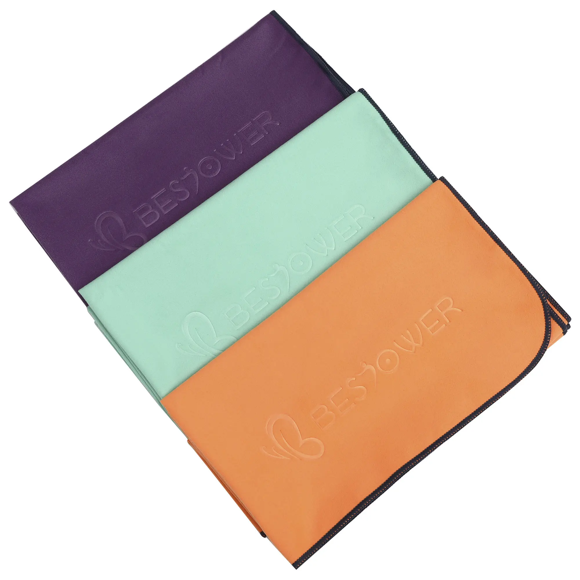 Best Clean Micro Fiber Beach Sports Travel Towel Set Fabric Roll Microfiber Towel with mesh bag