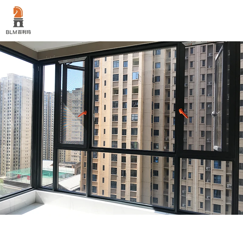 Modern Style Custom Triple Glazed Energy Saving Aluminum Casement House Glass Windows New Window Louver Curtain Fixed Open Style