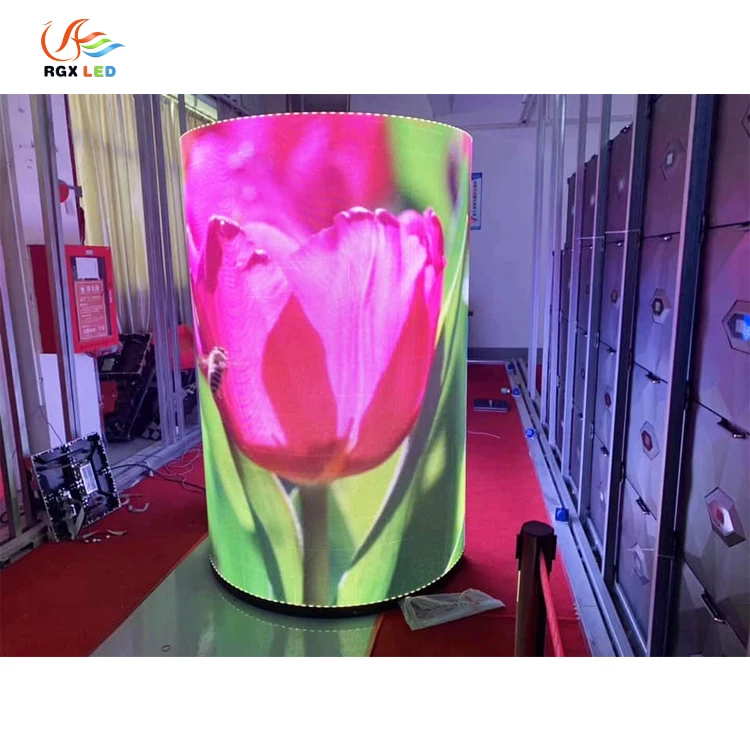 RGX 360 degree curve round Indoor P4 Cylinder Column led display circular screen