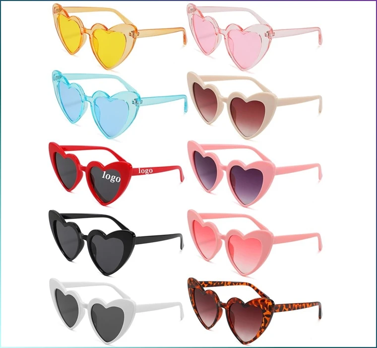 Sweet Love&Roses Hearts Pink Fashion Women Love Heart Shaped Sunglasses Glasses For Men