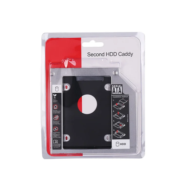 Алюминиевый 12 7 мм 2 5 дюйма 2-й жесткий диск Caddy SATA3.0 SSD кронштейн адаптер второй hdd caddy