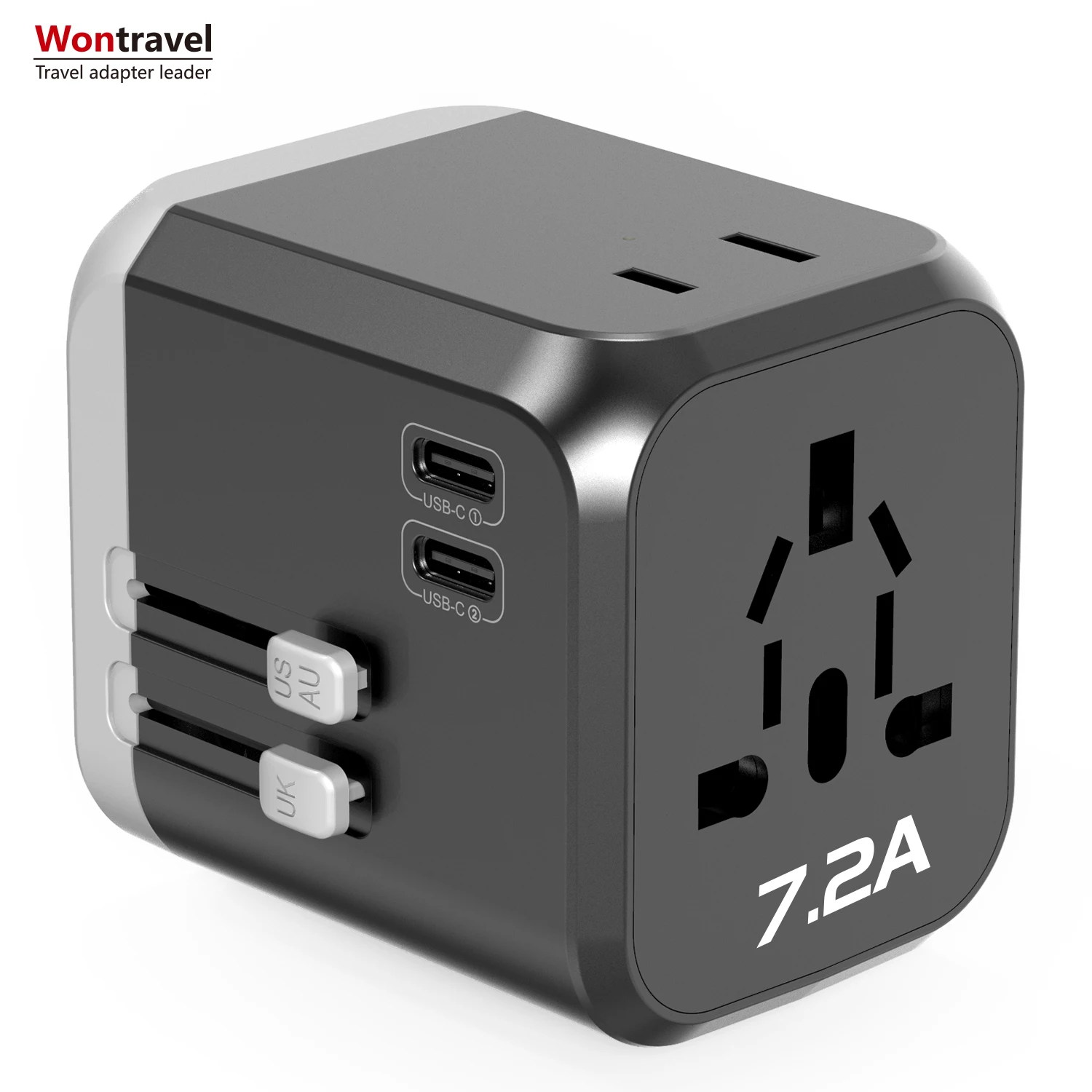 Travel quick charging adapter 3usb dual type c multi port AU EU US UK all in one universal charger