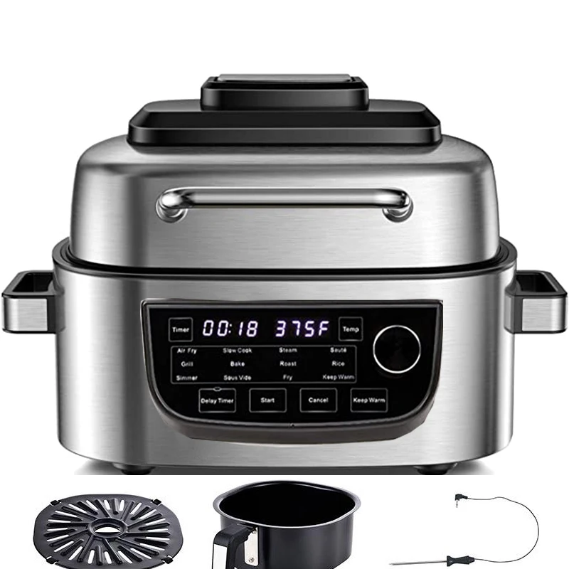 Smokeless Grill Air Fryer 6.5 QT 1700w Electric Smart Indoor Grill with Air Fryer Roast Bake and Dehydrate air fryer grill