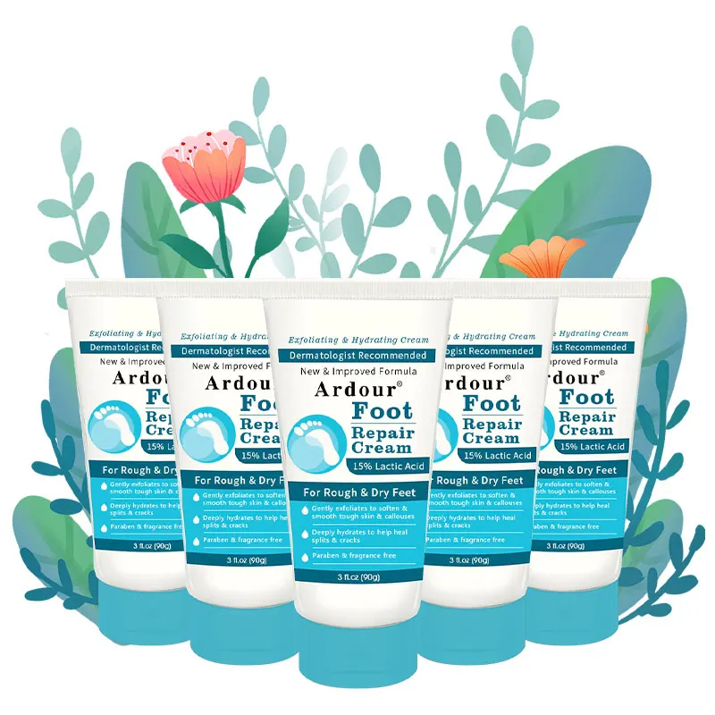 Oem Improved Skin Health  Exfoliator and Moisturizer for Dry Skin Foot Cream for Dry Cracked Heels with 15% Lactic Acid