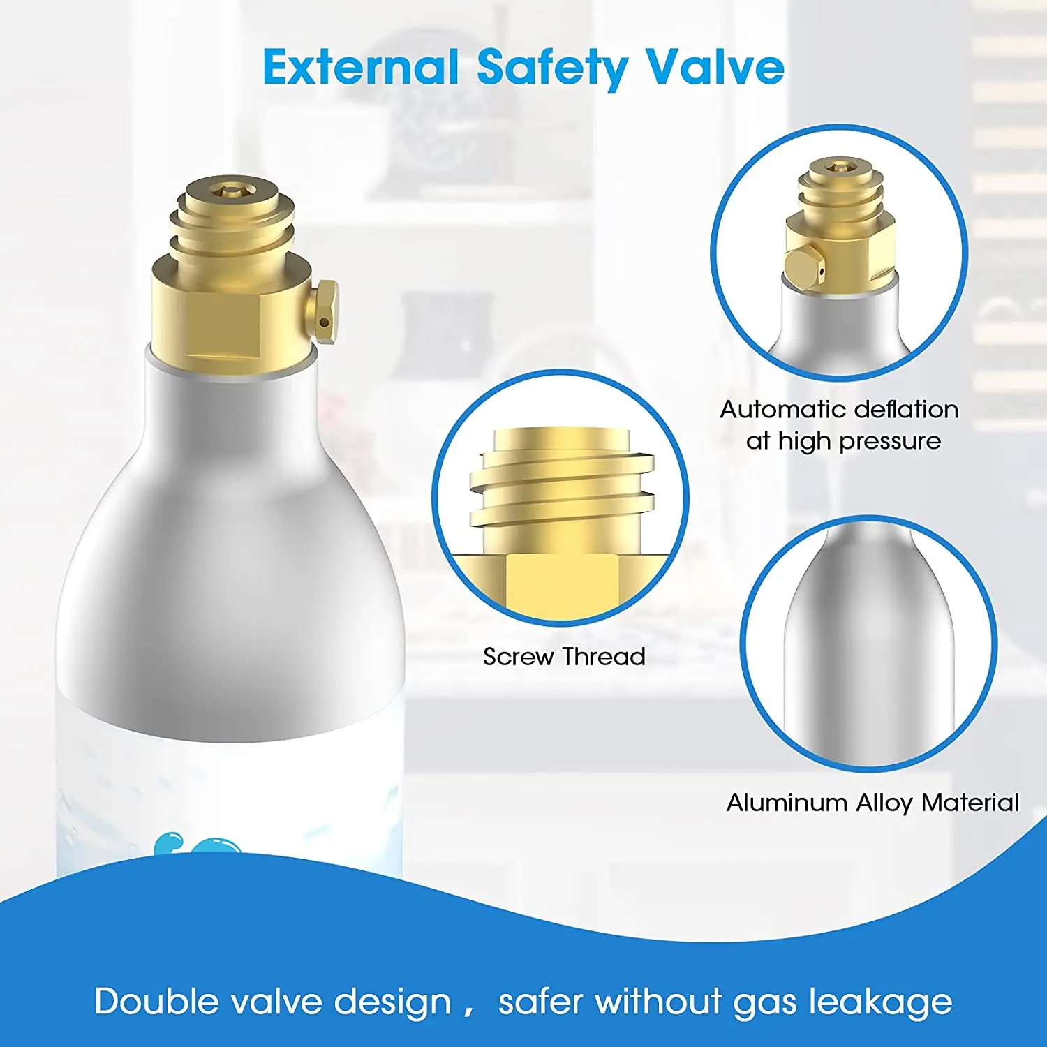 CO2 gas cylinder for Soda maker 0.6L CO2 cylinders for Soda Beverage Dispenser Sparkling Drinking Soda Water Maker