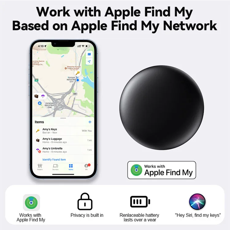 Hot Sale Portable Itag Anti Lost Smart Gps Dog Tracker Findmy Find Locator Ios Airtag Flat Replacement Bike Gps Locator