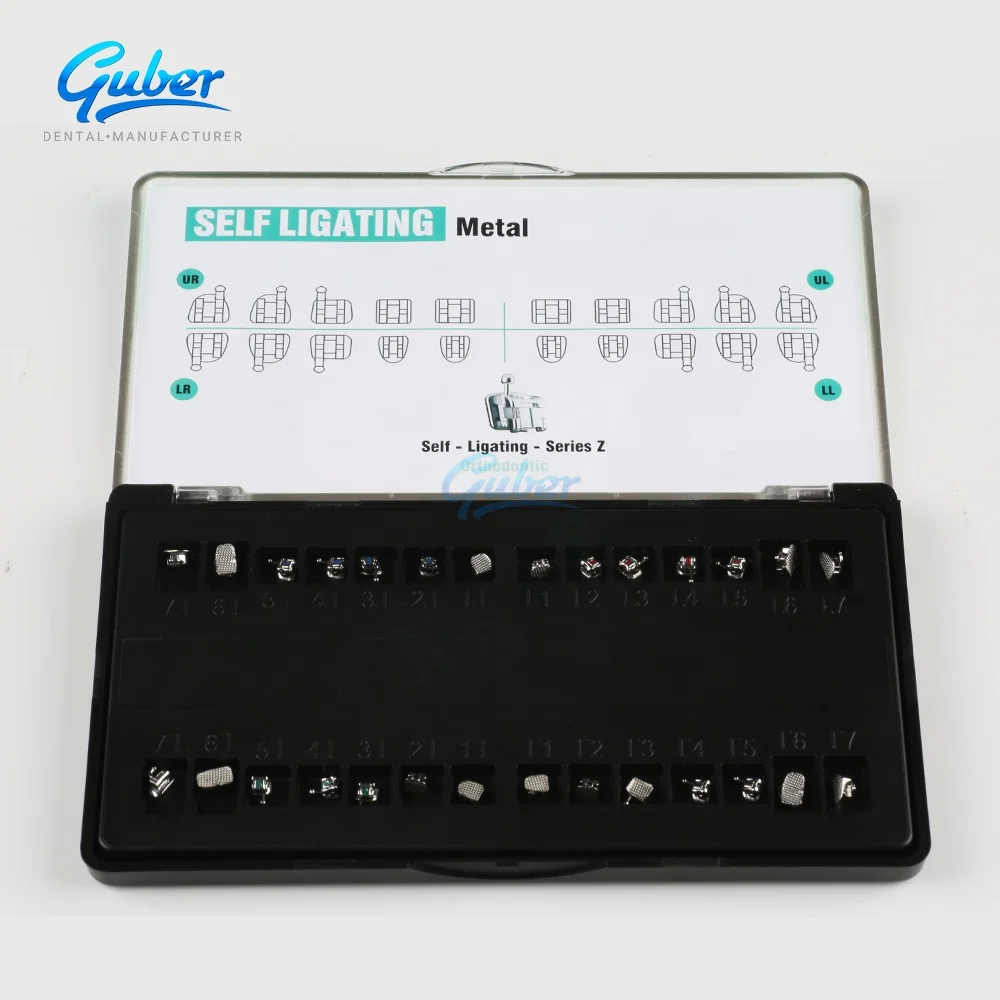 + Guber Metal Adjustable Self-Ligation Dental Braces Orthodontic Passive Brackets Roth 022 Self Ligating Brackets