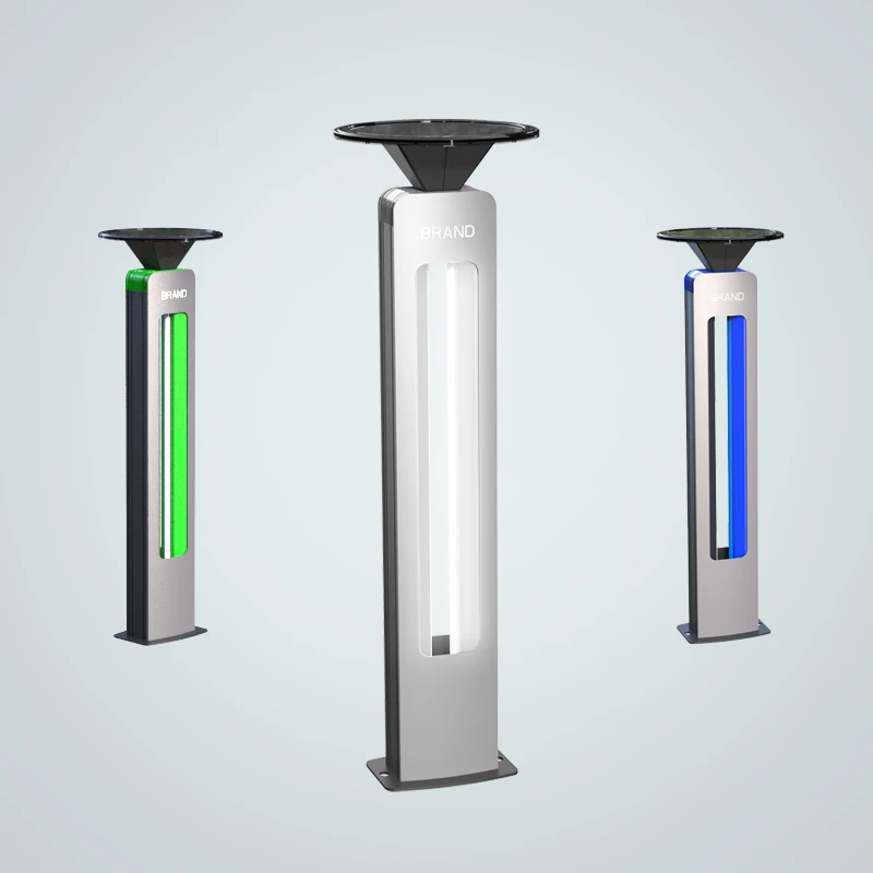 Saving Energy Solar Bollard Lights Outdoor Led Garden Lights with Voice Sensor Aluminum Alloy Design Lighting