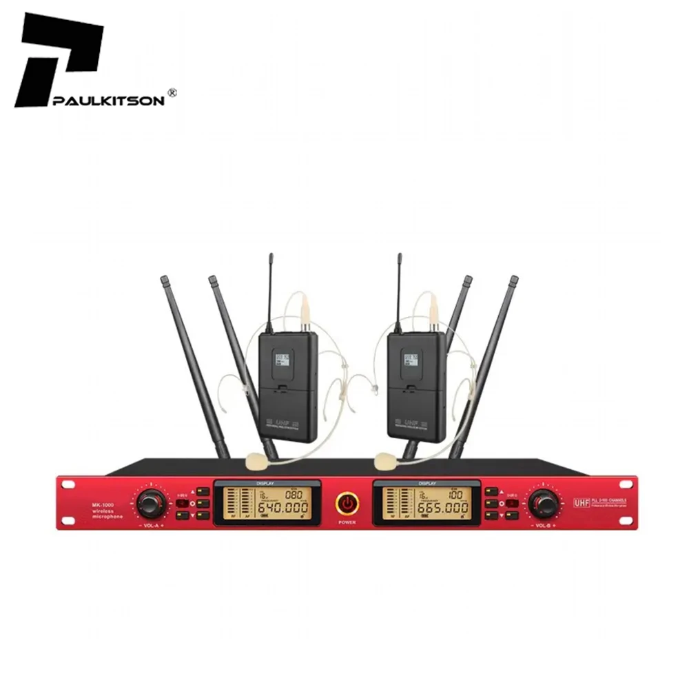 MK1000 UHF Wireless Microphone System High End Professional 2 Handheld Mic Wireless Microphone