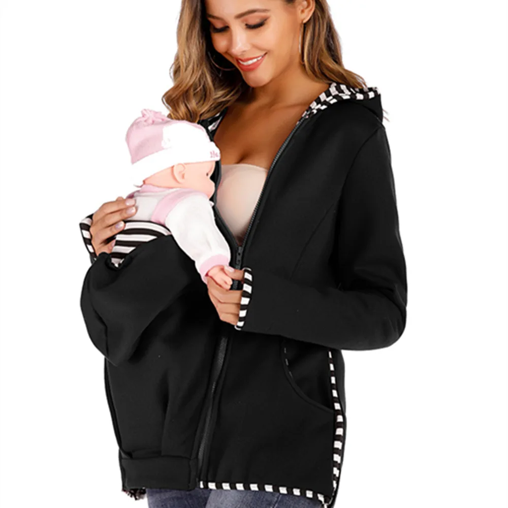 Женские толстовки для беременных с длинным рукавом, толстовки для кормящих мам, топы для кормящих мам, зимняя теплая одежда, Прямая поставка