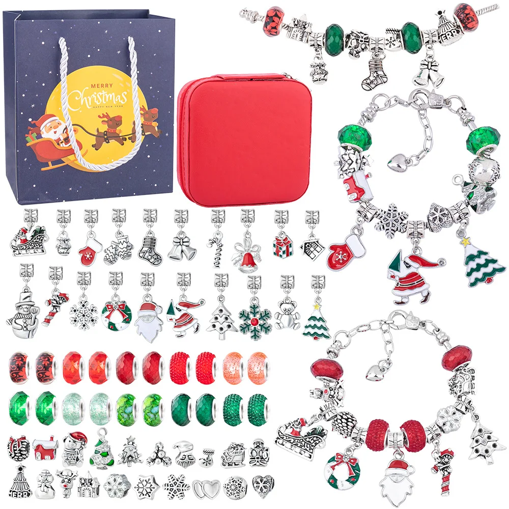 Luxury Christmas Gifts Jewelry For Girls Women DIY Handmade Bracelet Set With Box Christmas Present Creative Gift Set