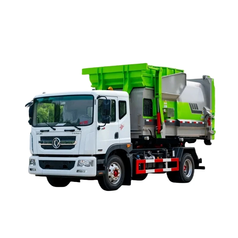 12 cubic meter mobile compression garbage station equipped with Dongfeng hook arm garbage truck