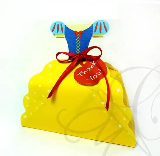 New Party Product Paper Princess Dresses Favor Boxes Candy Box Gift Favor Box Princess Party Girls sweets Party Birthday