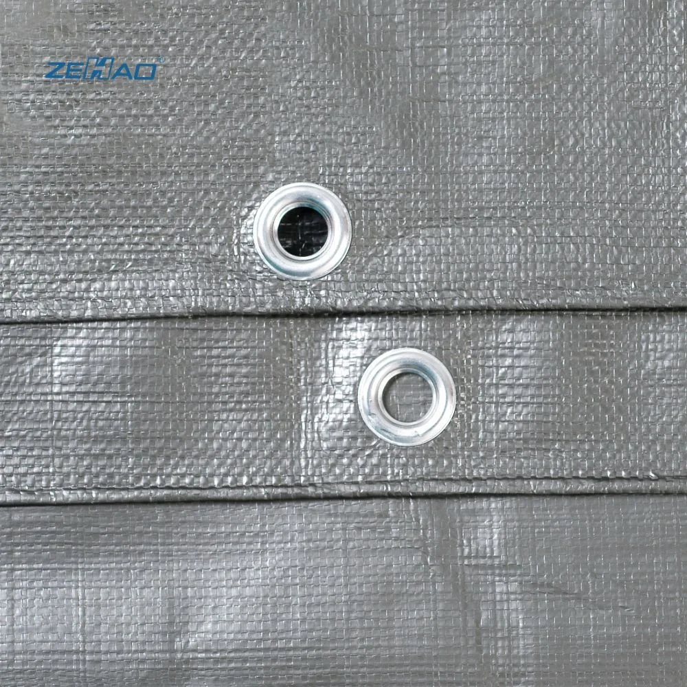 Grey PE Tarp 220gsm Waterproof Tent Covers Polyethylene Sheet Rain Cover