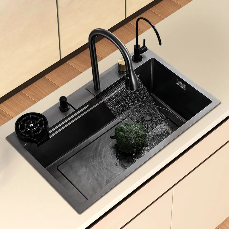 SUS Countertop Undermount Farmhouse Ceramic Waterfall Kitchen Faucet Kitchen Sink