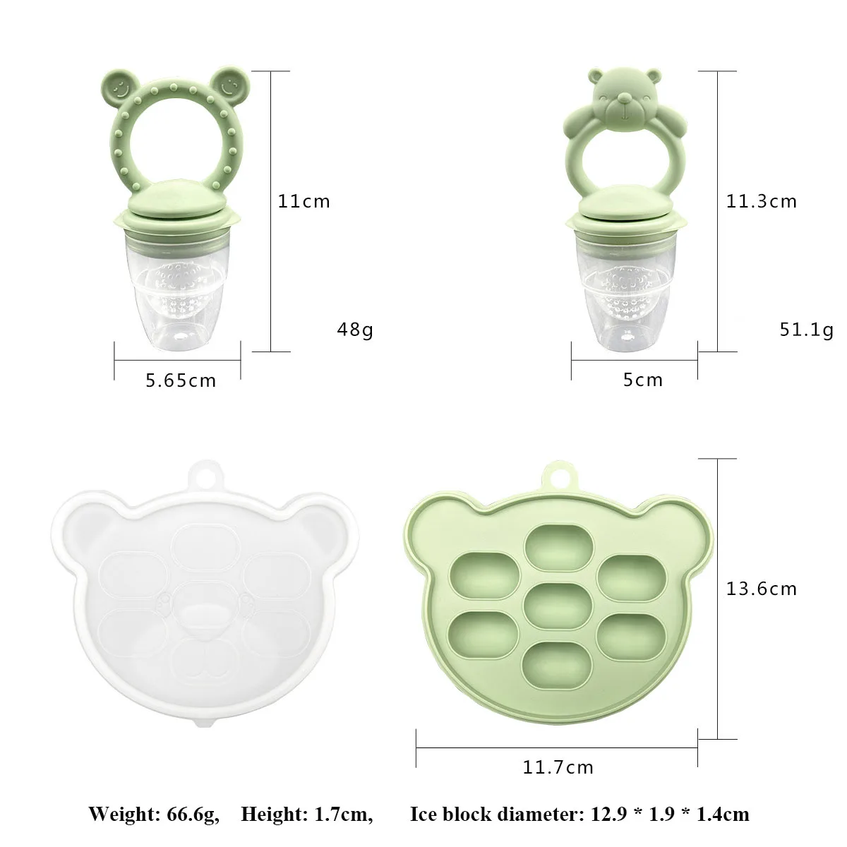 New Arrival Baby Breastmilk Popsicle Molds & Fruit Feeder Set Silicone Pacifier Feeder and Teether for Baby Teething Pacifier