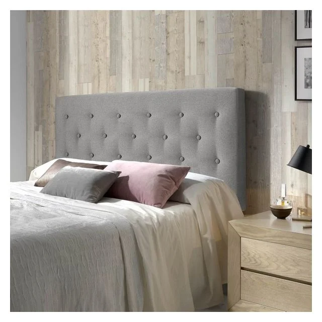 Factory wholesale simple soft bag double bed headboard economic back-to-back fabric natural solid wood foot bed headboard