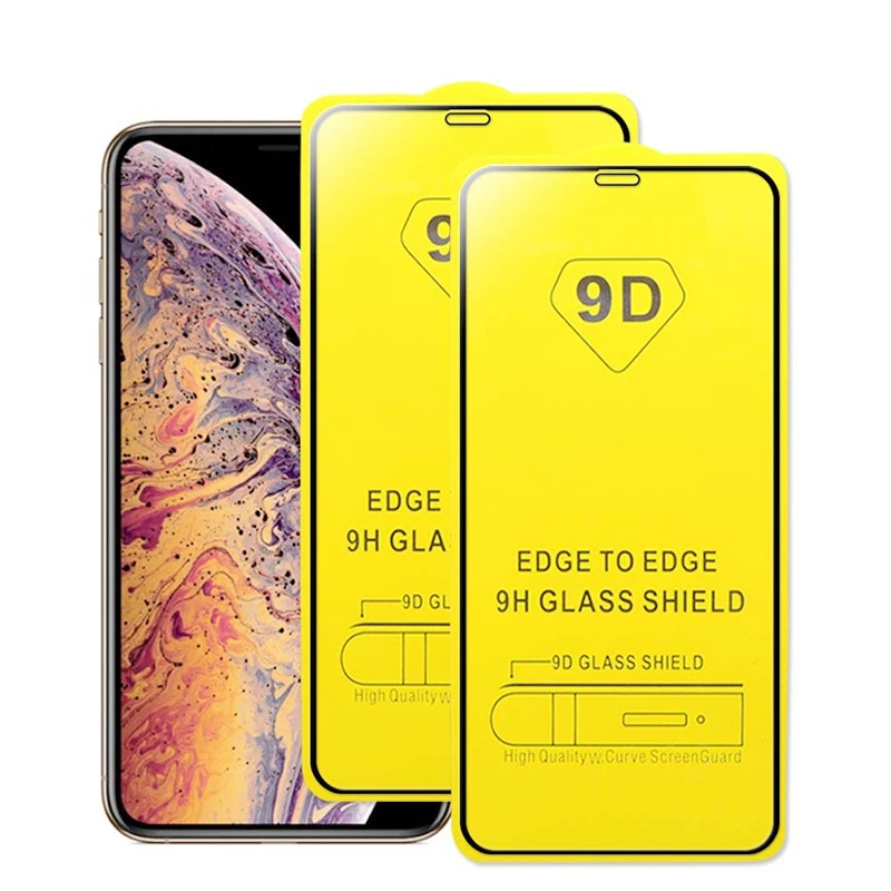 Wholesale Factory Price 9D 21D Tempered Glass Full Glue Screen Protector For iPhone 13 12 11 XS