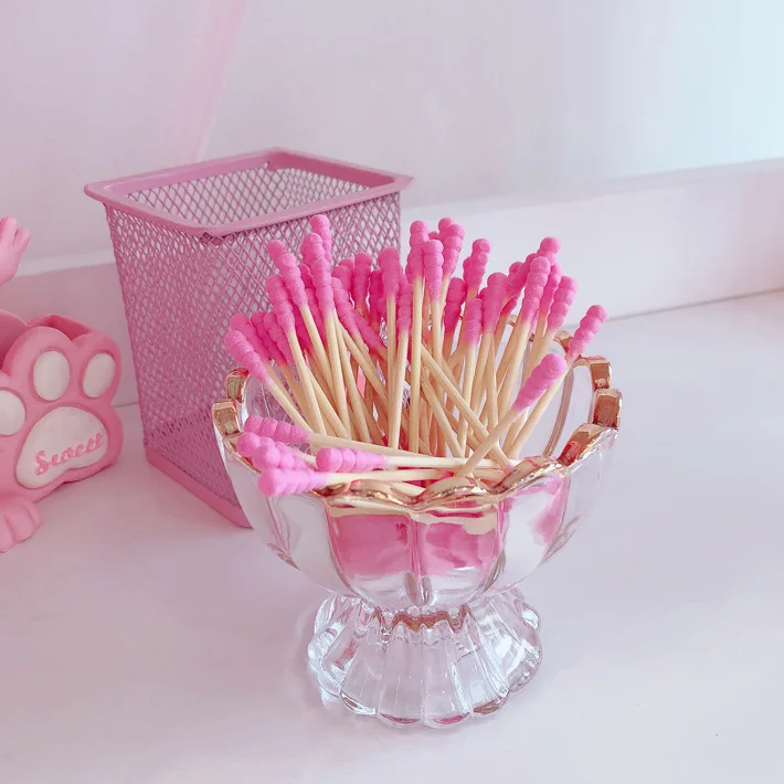 100Pcs/bag Double Head Bamboo Cotton Swab Wood Sticks Soft Buds for Medical Nose Ears Cleaning Tools Cotonete