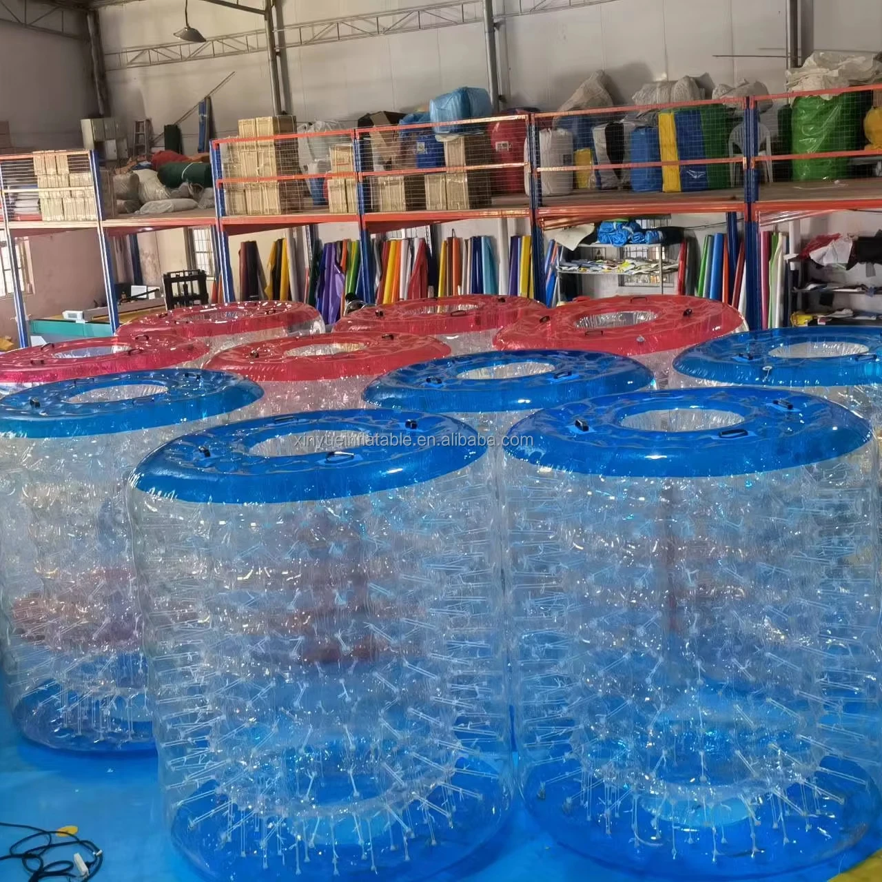 Custom 1.0mm Pvc Inflatable Floating Water Roller Zorb Ball Hamster Wheel Inflatable Water Toys For Sale