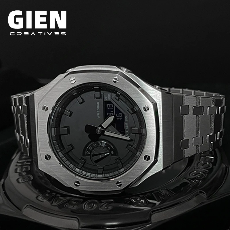 Gien creatives Luxury Rubber strap mod case for G-shock GA2100 2ND Gen linker modified watch accessories
