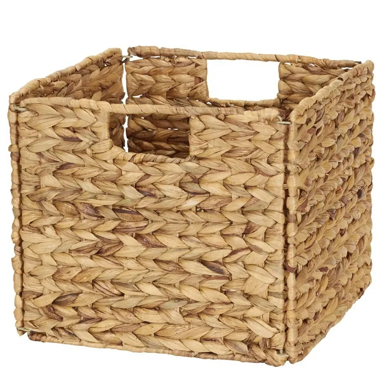 Hot sales Wholesale Rustic Natural Handwoven Wicker Storage Bin for Shelves