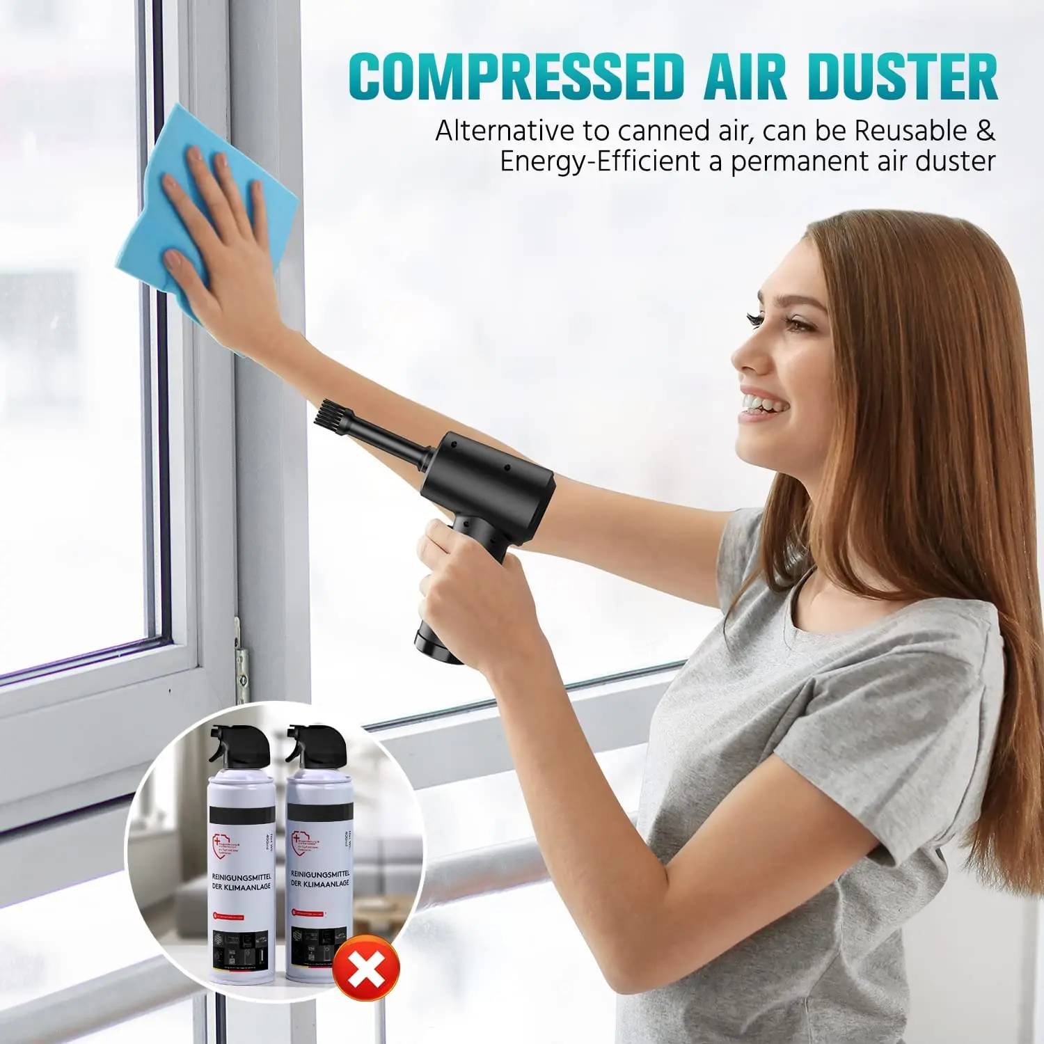 Electric portable computer keyboard dust blower wireless Air Dust blower 50000RPM Air Duster Gun