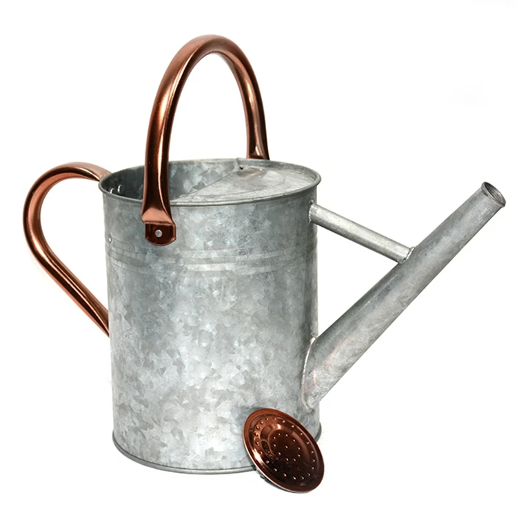 Garden irrigation supplies spot goods round 3.8L galvanized metal watering can for sale