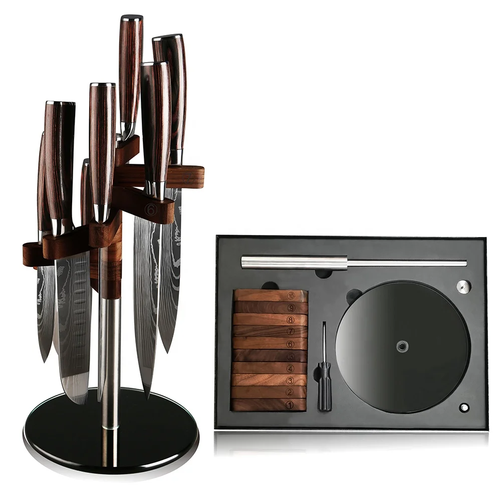 Factory price Super sharp professional stainless steel chef knife pakkawood forge handle laser pattern damascus knife wholesale