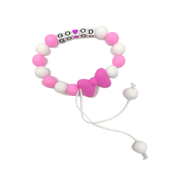 Baby Training silicone bunny teether bracelet with food grade wholesale silicone teethers