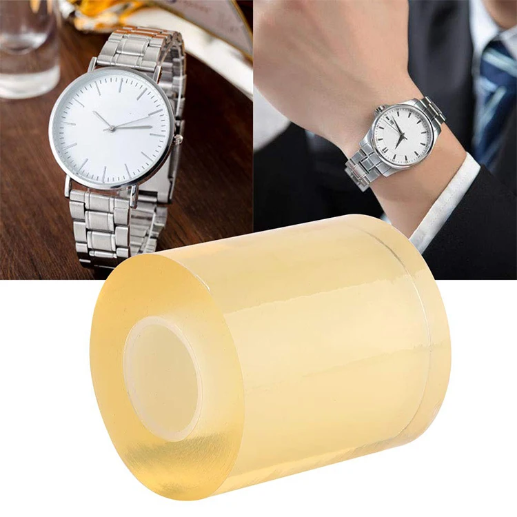 
New Style Gold Colour PVC Film Roll Plastic Clear Self Protection Adhesive Film for Watch 