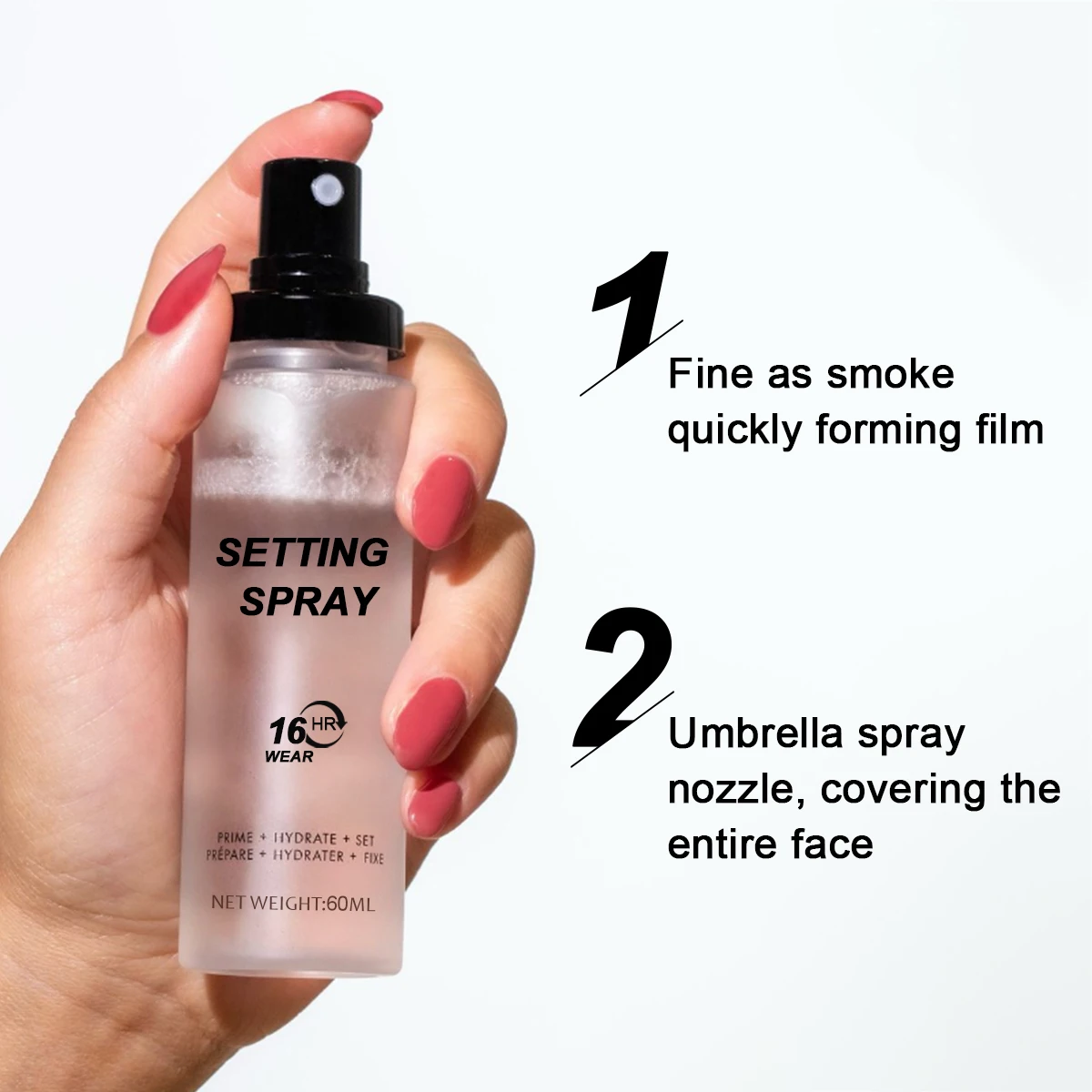 OEM Custom Logo Long Lasting Oil Control Organic Vegan Shimmer Setting Spray Moisturizing Hydrating Makeup Finishing Waterproof