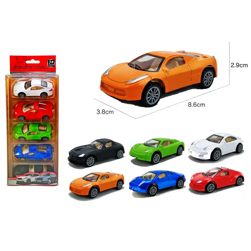 5 Pcs Mini Racing Sport Car For Competition Alloy Pull Back Car Model Toys Set 1:55 Diecast Vehicle Toy For Kids Pretend Play