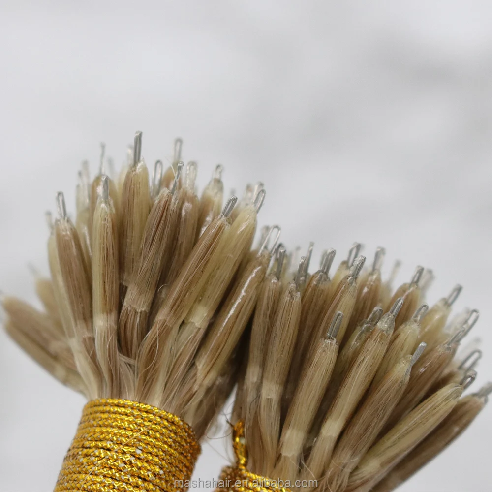 Masha wholesale high quality real russian virgin human hair all color nano ring human hair extensions