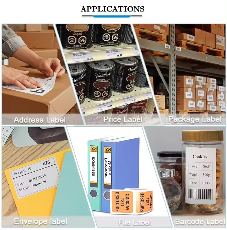 Custom Color Direct Thermal Barcode Sticker Supermarket Adhesive Scale Label 57x30 58x40 58x60 60x40 for Packaging Labels