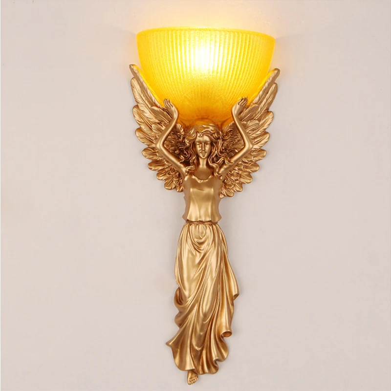 European-style resin wall LED creative indoor energy-saving wall lamp for hotel bedroom dinging room