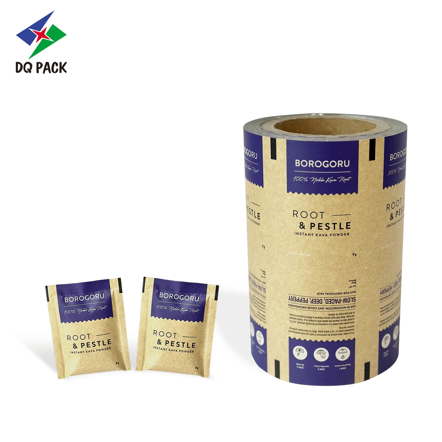 DQ PACK Custtom печать металлизированная рулонная пленка пластиковая бисквитная пищевая Косметическая мыльная упаковочная