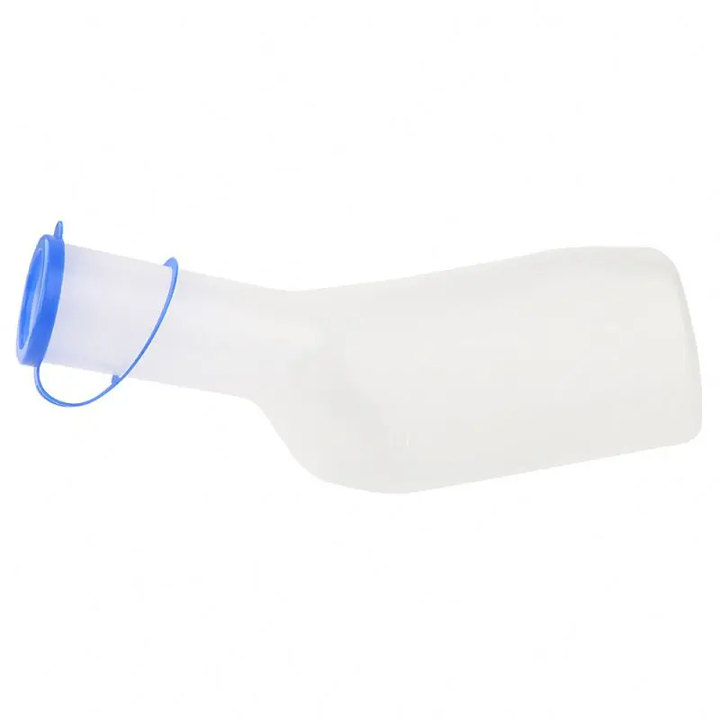 Good quality reusable 1000ml capacity transparent blue male urinal portable