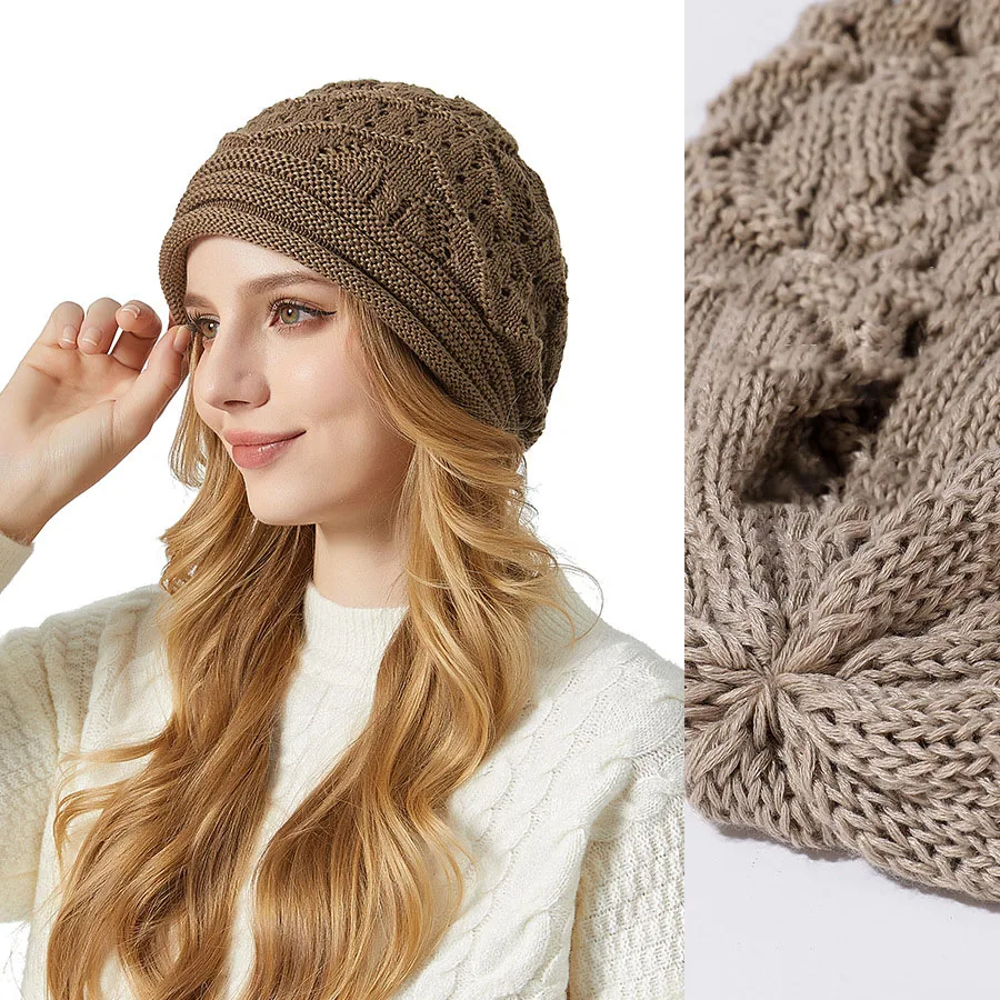 Yiwu Jingtai Fashion Solid Color Beret Hat For Women Knitted Wholesale Winter Heaps Hat