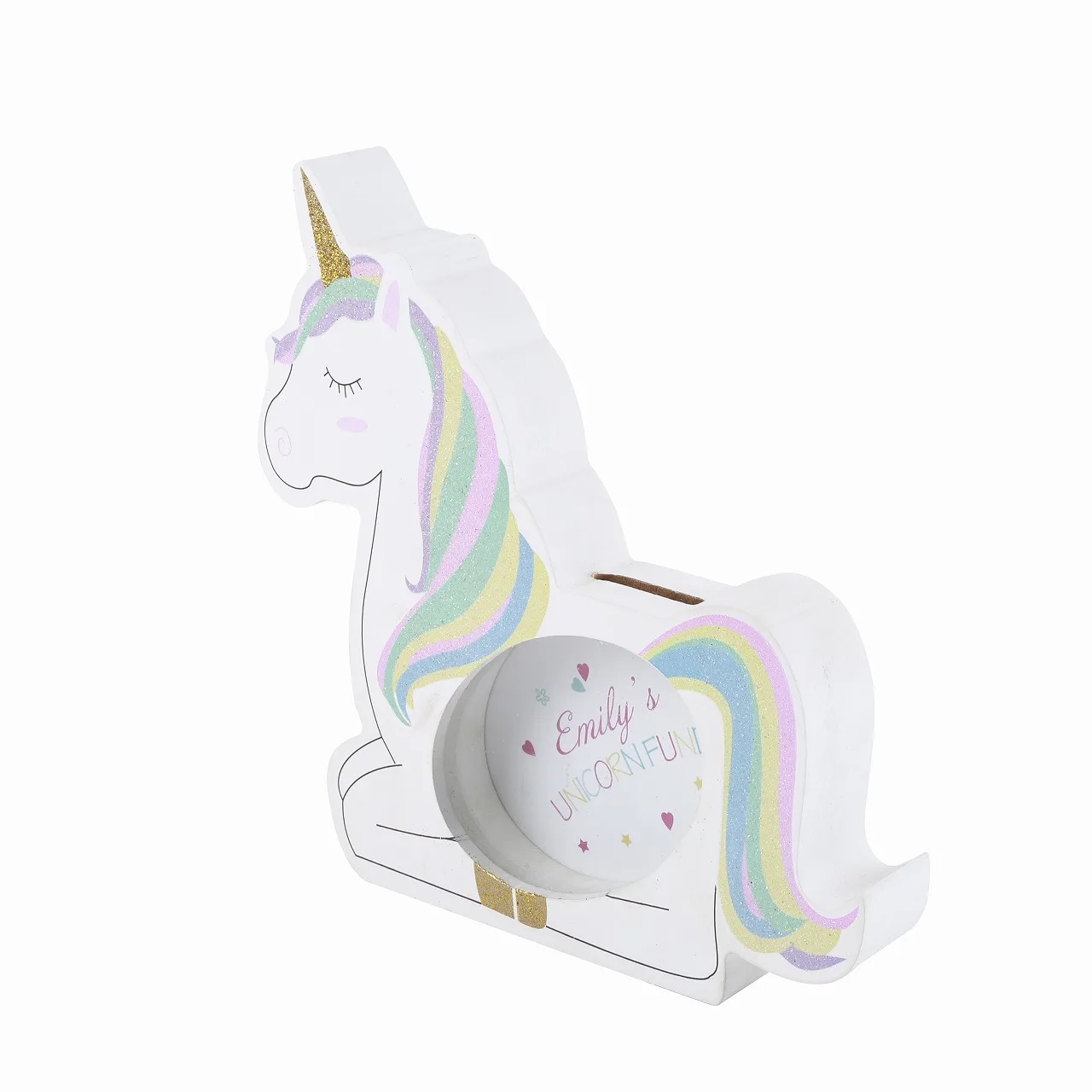 Wooden Can Withdrawing Transparent Money Can Coin Saving Box Unicorn Bank Storage