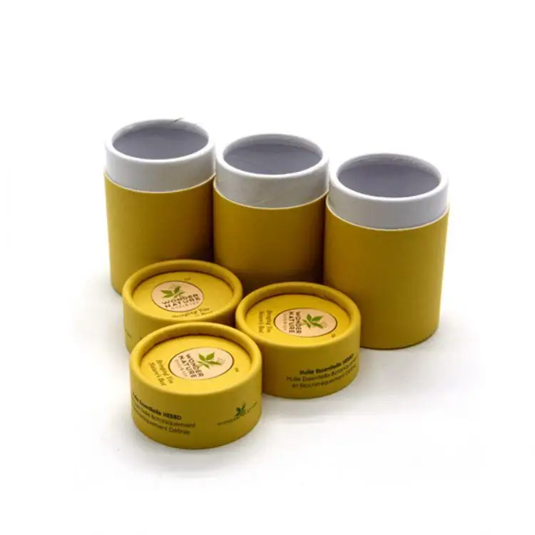 Cylinder Customized Printing Recyclable Kraft Paper can Tube Packaging eco friendly cardboard tube packaging deodorant container