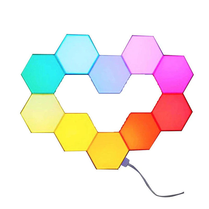 Diy Colorful Quantum Honeycomb Led Hexagonal Lamps Modular Touch Wall Smart Rgb Panel Night Light