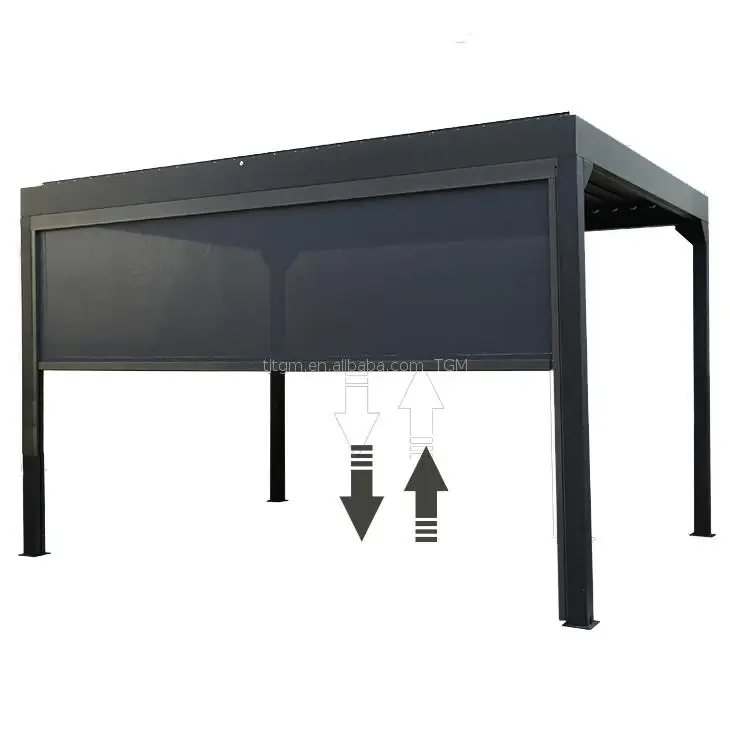
Aluminum Pergola With Adjustable Electric Ventilation Louvers 