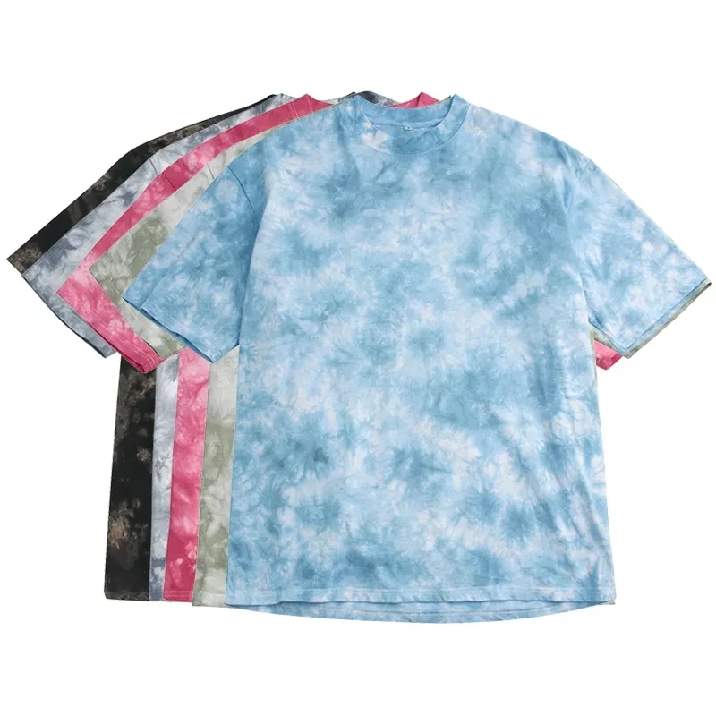 Custom Streetwear Unisex Heavywight Hiphop Basic Oversize Washed Tie Dye Men T Shirt
